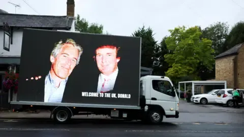 Four Arrests Made After Trump and Jeffrey Epstein Pictures Projected on Royal Castle